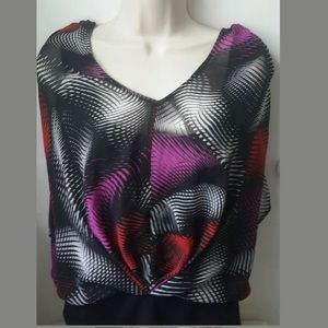 Vince Camuto Holiday II Berry Dolman Blouse Top M